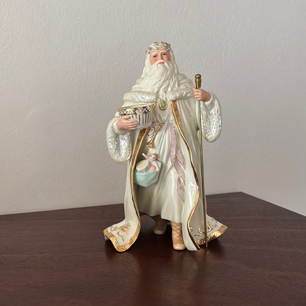 Elegant White Santa Claus Figurine